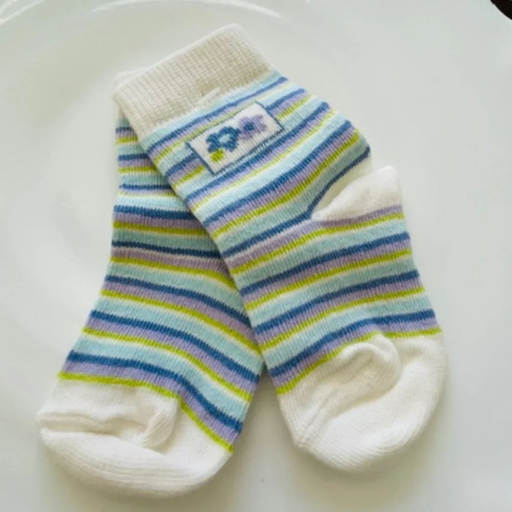 Gymboree Vintage 1999 Indigo Florals NEW Baby Socks